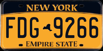 NY license plate FDG9266