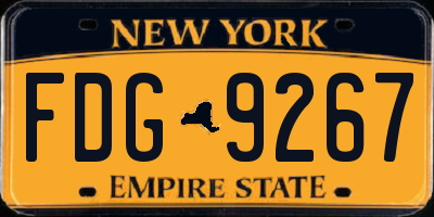 NY license plate FDG9267