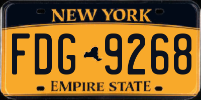 NY license plate FDG9268