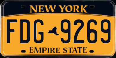 NY license plate FDG9269