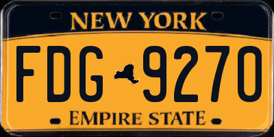 NY license plate FDG9270