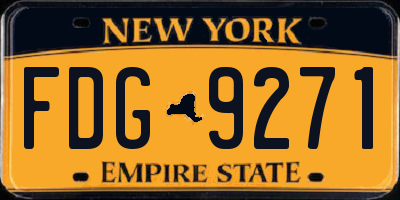 NY license plate FDG9271