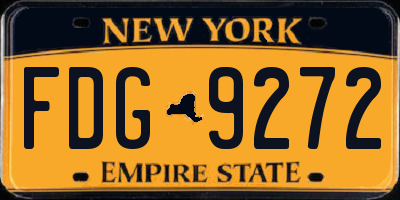 NY license plate FDG9272