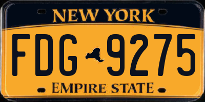 NY license plate FDG9275