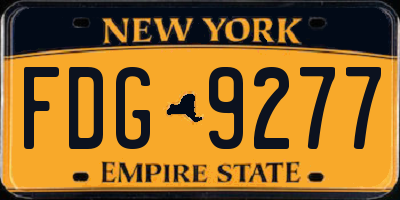 NY license plate FDG9277