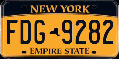 NY license plate FDG9282