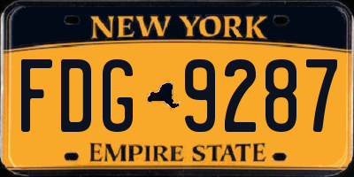 NY license plate FDG9287