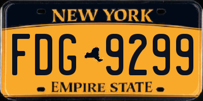 NY license plate FDG9299