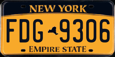NY license plate FDG9306