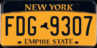 NY license plate FDG9307