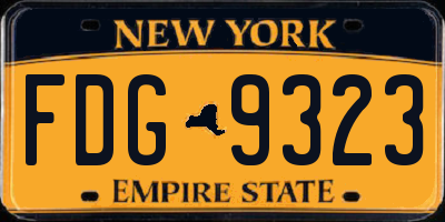 NY license plate FDG9323