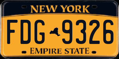 NY license plate FDG9326