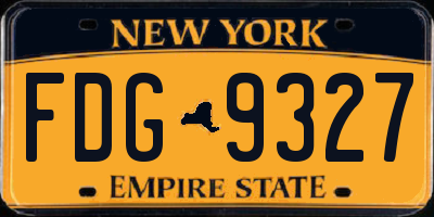 NY license plate FDG9327