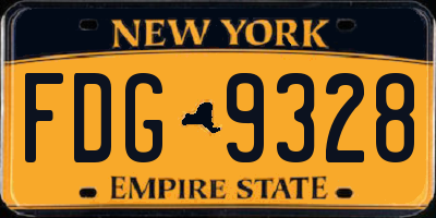 NY license plate FDG9328