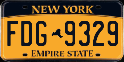 NY license plate FDG9329