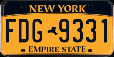 NY license plate FDG9331