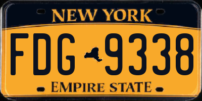 NY license plate FDG9338
