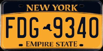 NY license plate FDG9340