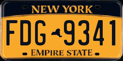NY license plate FDG9341
