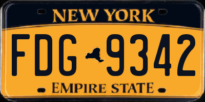 NY license plate FDG9342