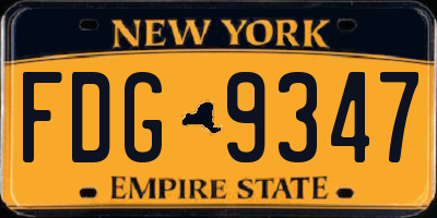 NY license plate FDG9347