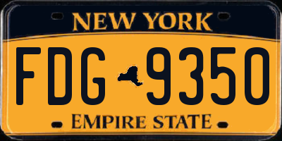 NY license plate FDG9350