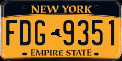NY license plate FDG9351
