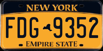 NY license plate FDG9352