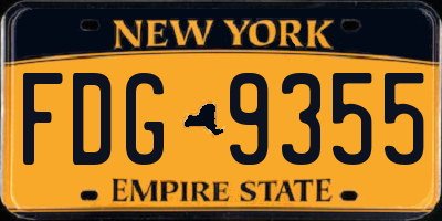 NY license plate FDG9355