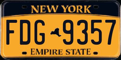 NY license plate FDG9357