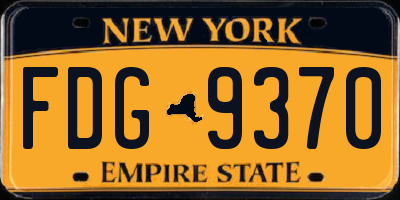 NY license plate FDG9370
