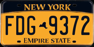 NY license plate FDG9372