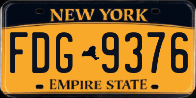 NY license plate FDG9376