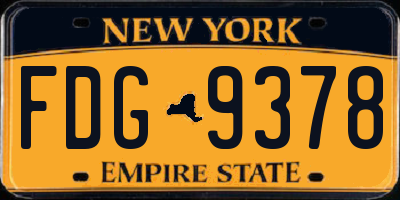 NY license plate FDG9378