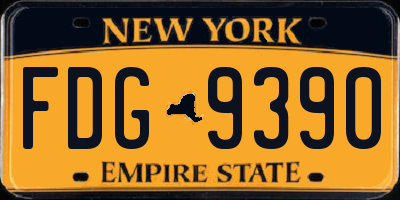 NY license plate FDG9390