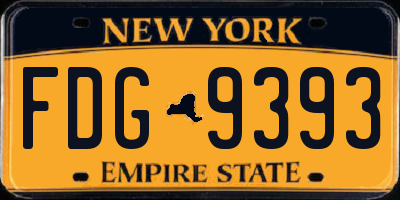 NY license plate FDG9393
