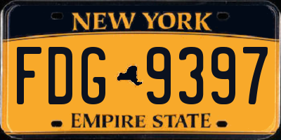 NY license plate FDG9397