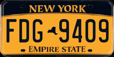 NY license plate FDG9409