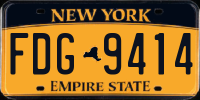 NY license plate FDG9414