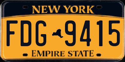 NY license plate FDG9415