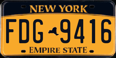 NY license plate FDG9416