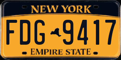 NY license plate FDG9417