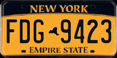 NY license plate FDG9423
