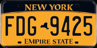 NY license plate FDG9425