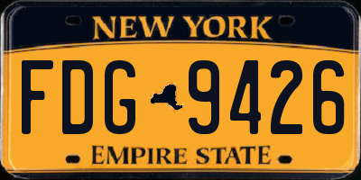 NY license plate FDG9426