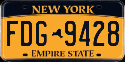 NY license plate FDG9428