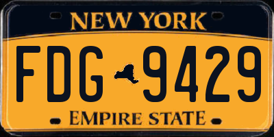 NY license plate FDG9429