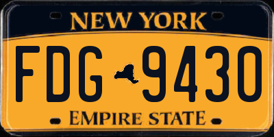 NY license plate FDG9430