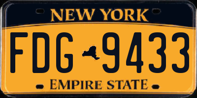 NY license plate FDG9433
