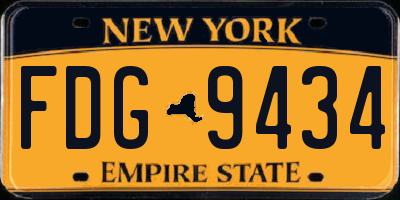 NY license plate FDG9434